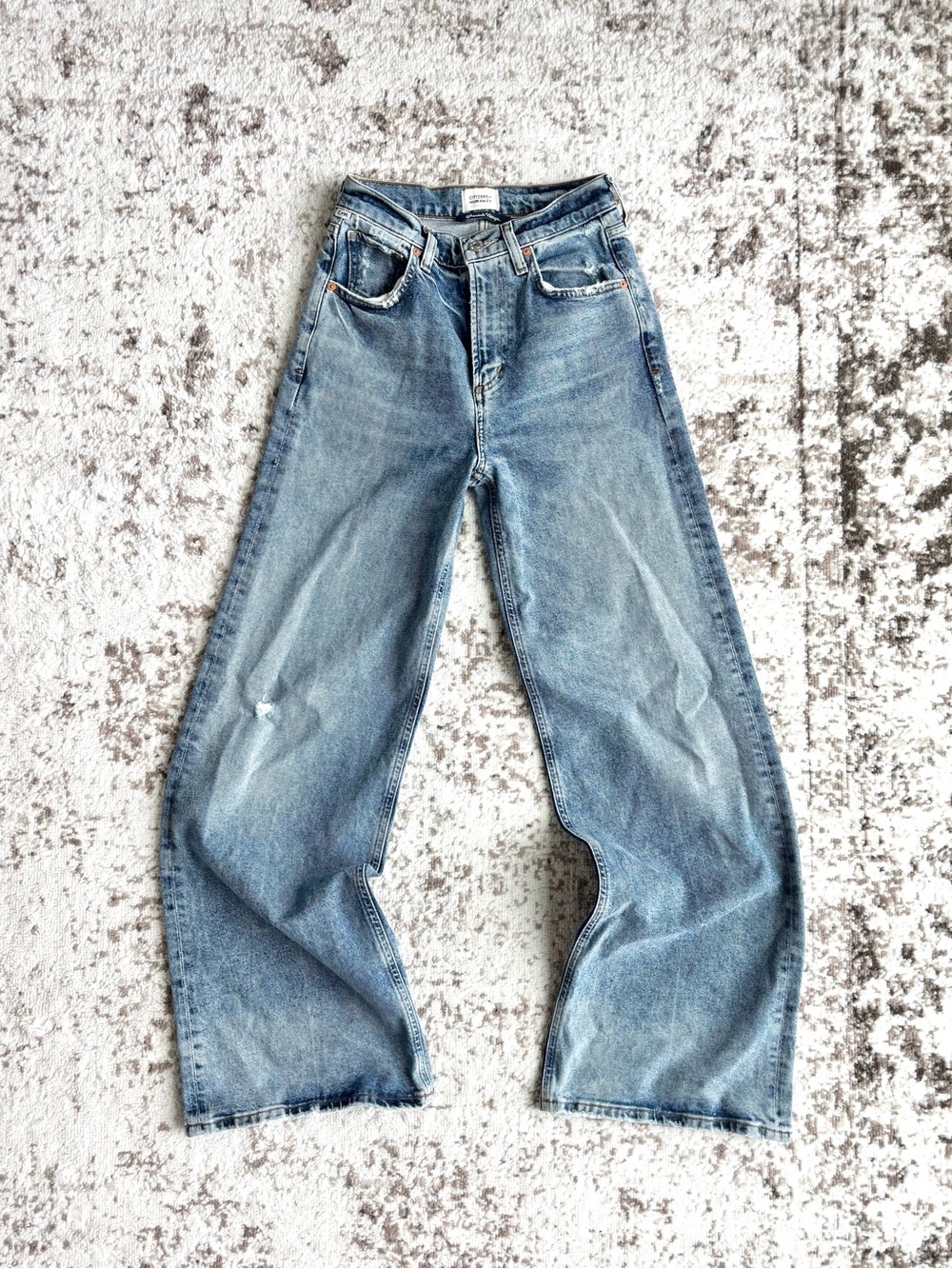 Citizens Of Humanity Paloma Baggy Blue Lightwash Wide Denim Jeans